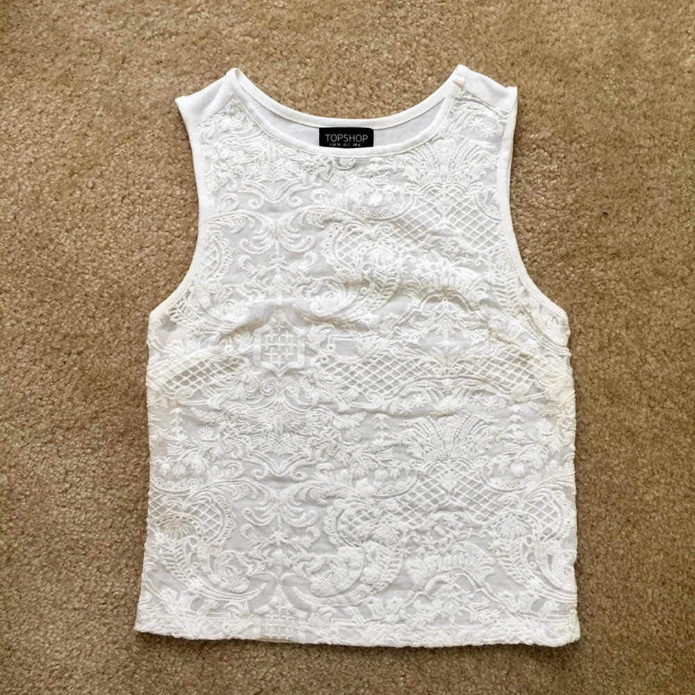 Topshop white sleeveless top 2